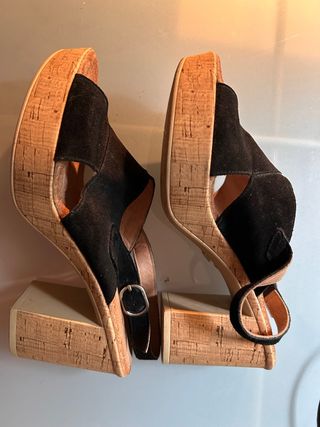 Sandalias Redlove tacón plataforma ante negro