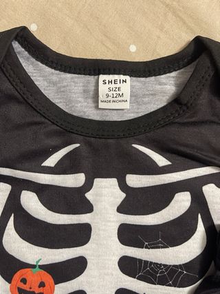 Completo scheletro neonato Halloween 9-12 mesi