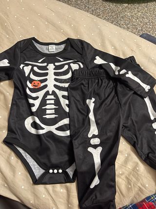 Completo scheletro neonato Halloween 9-12 mesi