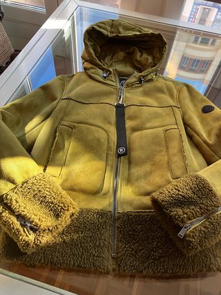 Cazadora Reset ante y plumas verde oliva Talla M