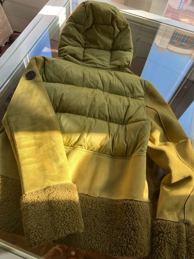 Cazadora Reset ante y plumas verde oliva Talla M