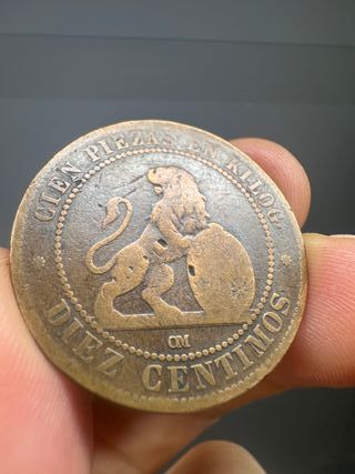 Moneda Española Antigua - Perrra Gorda, de Bronce