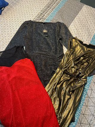 Lote 3 vestidos de fiesta mujer talla 38 M
