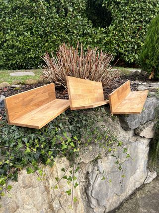 3 Baldas de madera rústicas