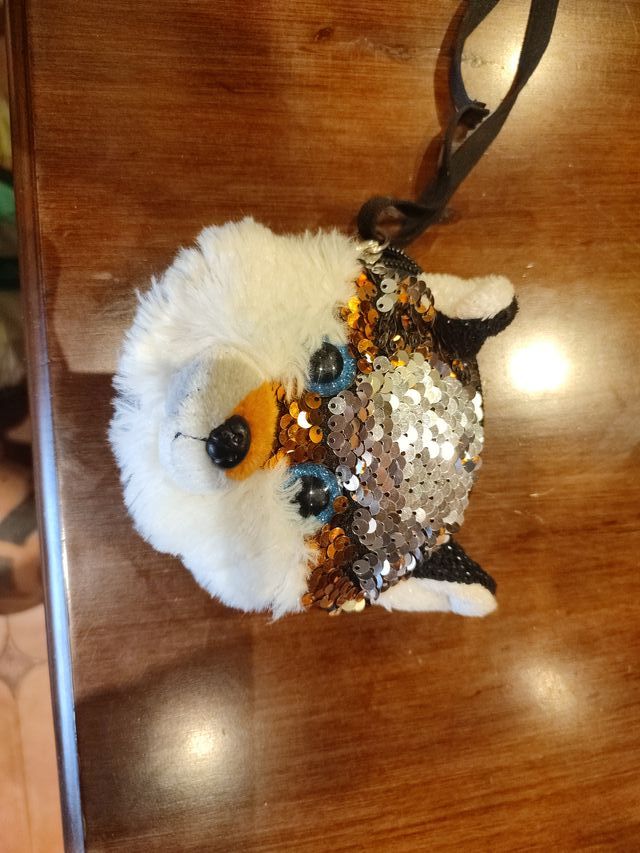 Bolsito Zorro Lentejuelas Marrón y Dorado