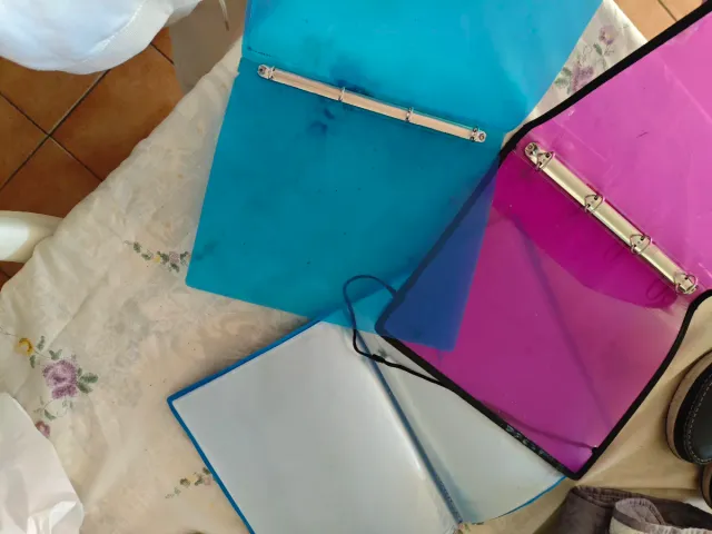 Archivadores transparentes de colores