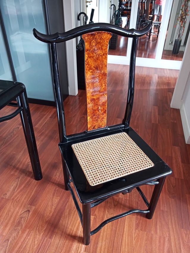 Juego de 6 Sillas de Comedor Negras