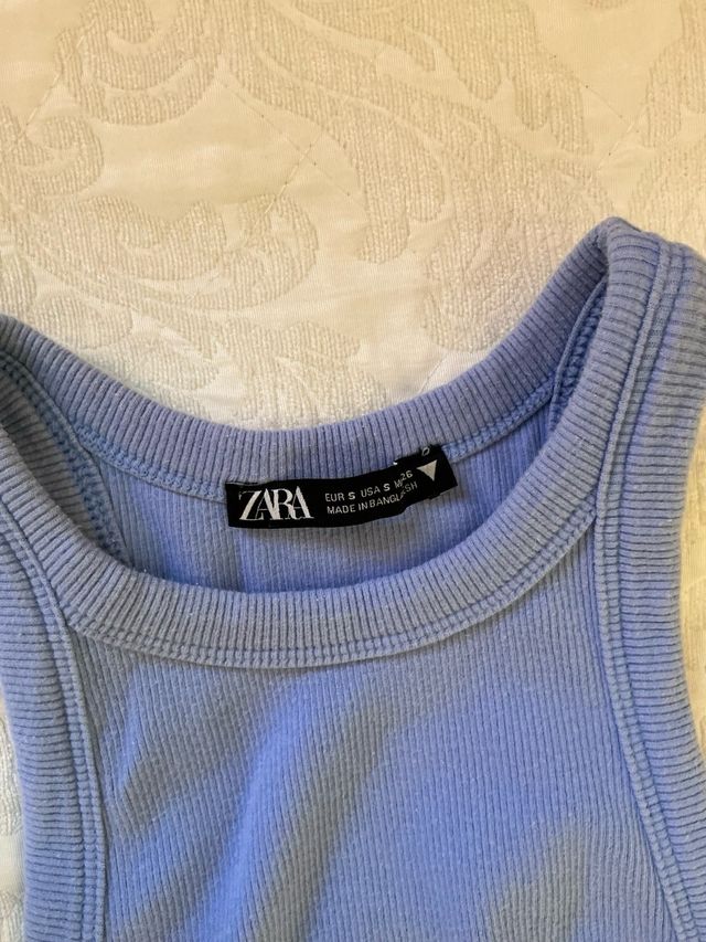 Vestido midi Zara azul claro