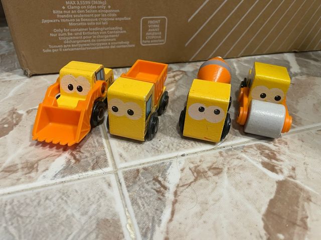 Pack 4 coches madera construcción