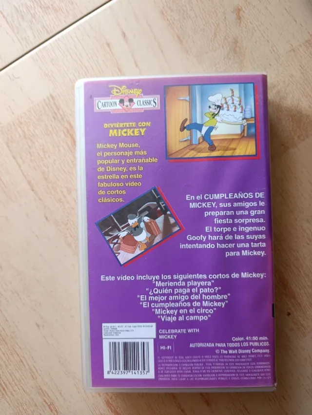 Cinta VHS Disney Mickey Cartoon Classics