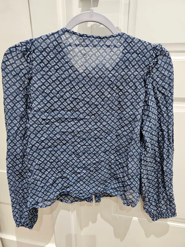 Blusa Brownie azul y blanco talla S