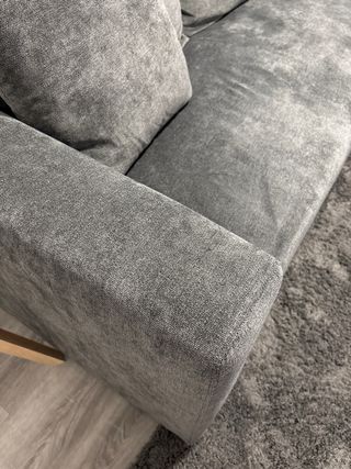 Sofá chaise longue gris tela