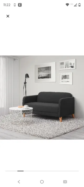 Sofá 2 plazas gris oscuro LINANAS IKEA