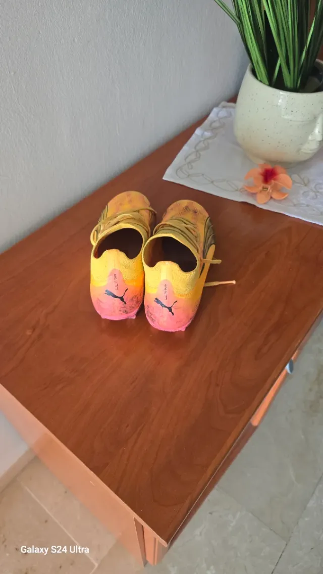 Scarpe da calcio Puma arancione/gialle