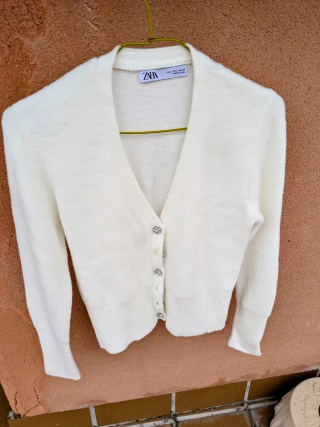 Jersey Zara Blanco Talla L