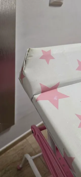 Bañera y cambiador bebé estrellas rosa