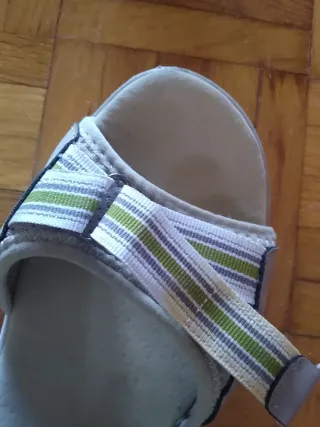 Sandalias Footflexx trekking beige y verde