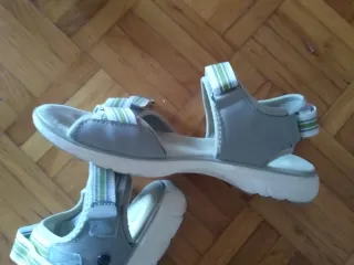 Sandalias Footflexx trekking beige y verde