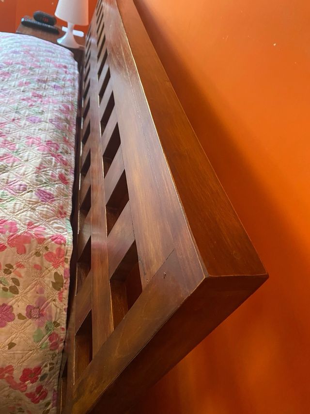 Letto matrimoniale teak etnico comodini bali