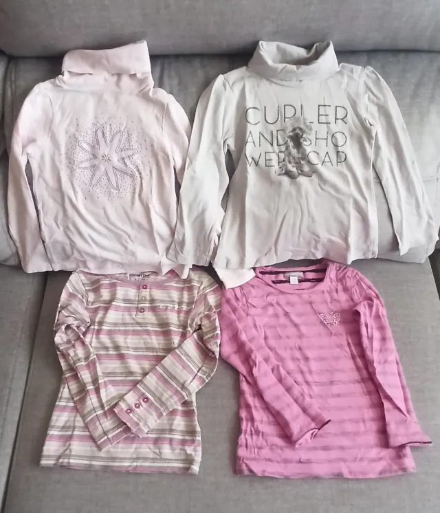 Lote 4 camisetas niña manga larga