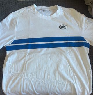 Camiseta Lacoste Blanca y Azul Talla S