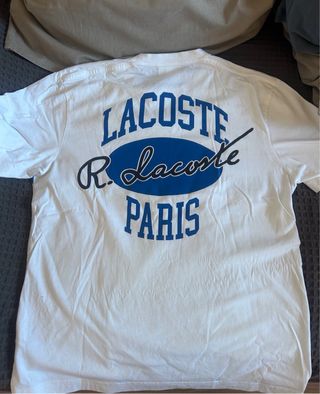 Camiseta Lacoste Blanca y Azul Talla S