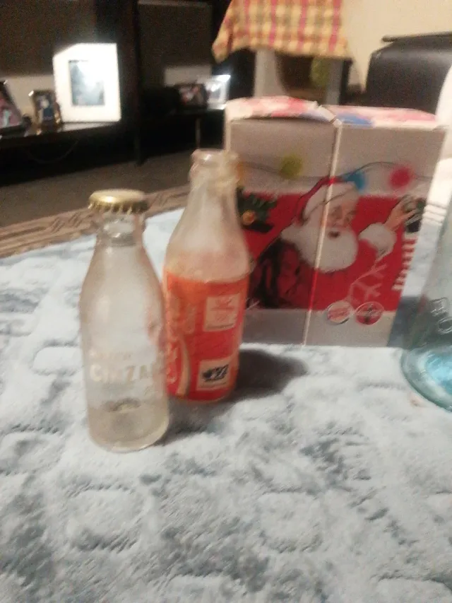 Lote de botellas y caja decorativa