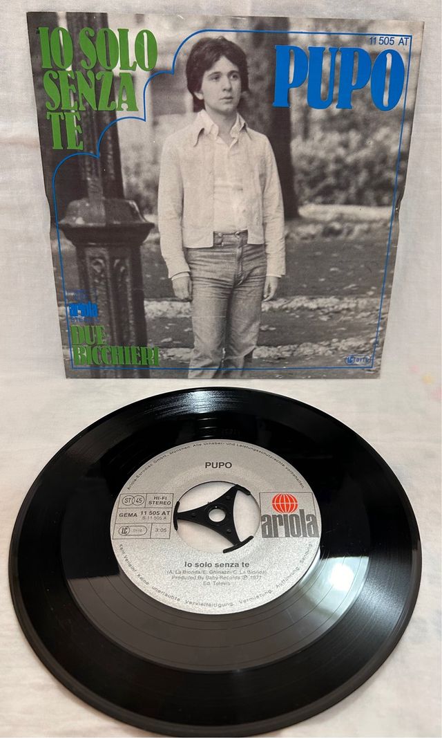 Disco Vinile Pupo Io Solo Senza Te