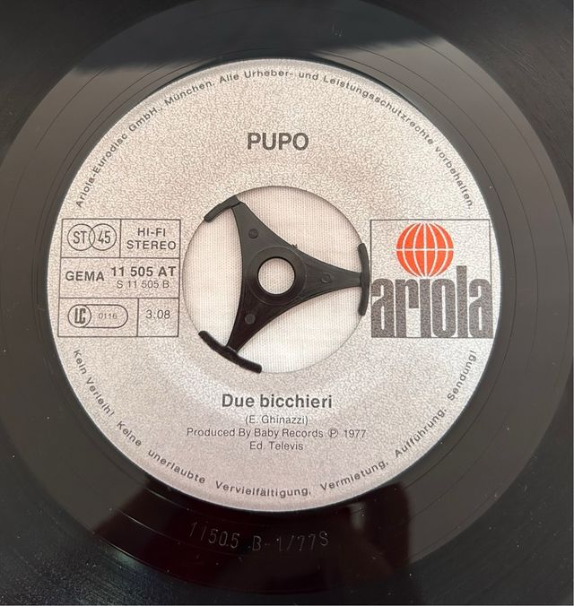 Disco Vinile Pupo Io Solo Senza Te