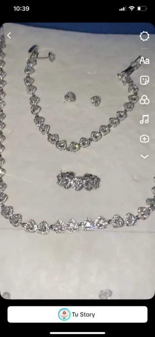 Conjunto Swarovski Dorado Multicolor