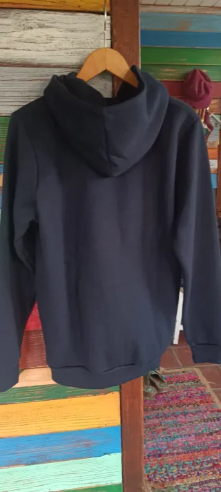 Sudadera  azul marino, 100% algodón de Portugal