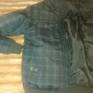 Chaqueta chico cuadros azul y negro