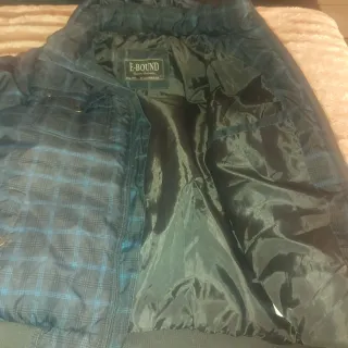 Chaqueta chico cuadros azul y negro