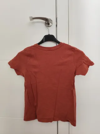 Camiseta de algodón color teja