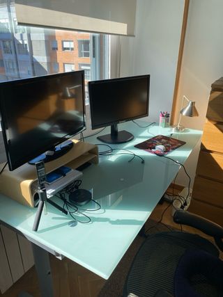 Mesa Escritorio Cristal 80x160