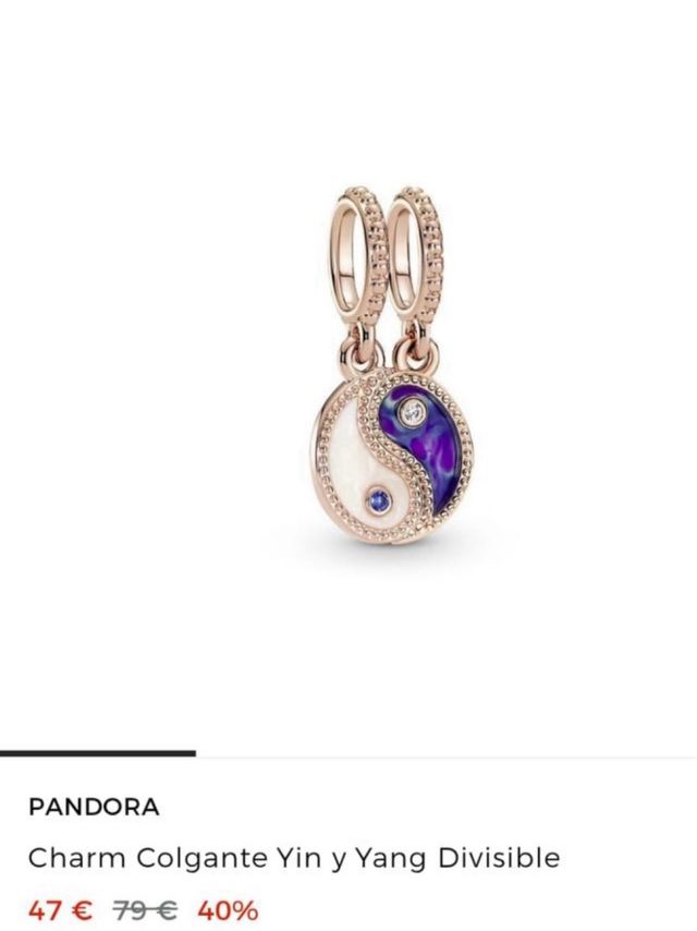 Charm Pandora Yin Yang color Oro