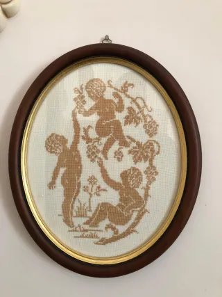 Quadro punto croce neoclassico cherubini