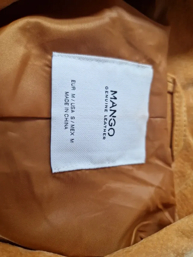 Cazadora Piel Mango Naranja