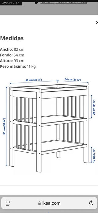 Cambiador Bebé Gulliver Ikea Blanco