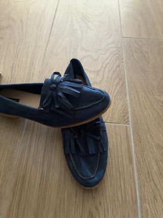 Mocasines azules mujer