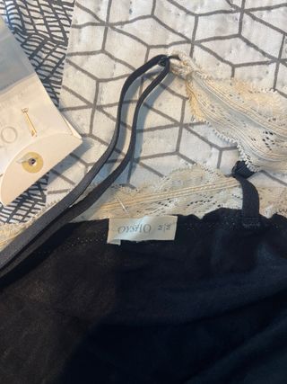 Camisón Oysho negro con encaje Talla M 38