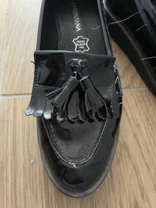 Mocasines charol negros mujer