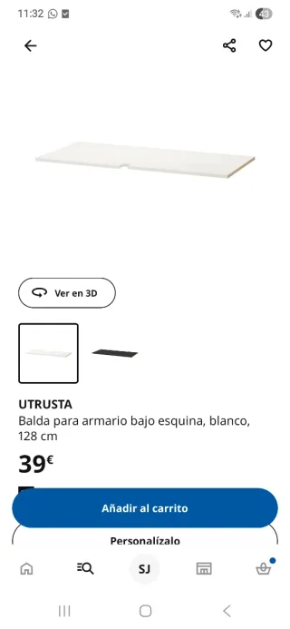 Balda UTRUSTA Ikea mueble esquinero