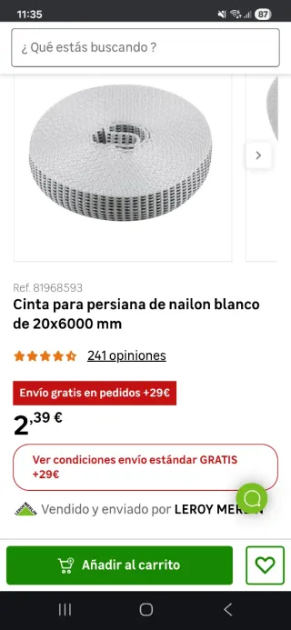 4 cintas para persiana 20 mm, o individuales.