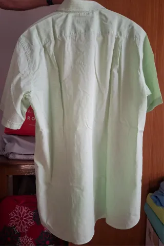 Camisa verde cuadros manga corta