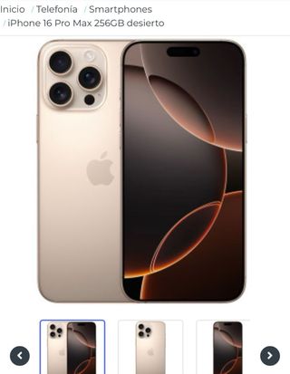 iPhone 16 Pro Max 256GB Dorado