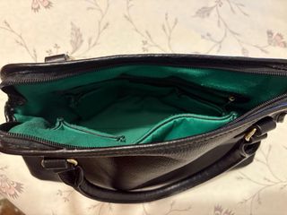 Bolso de piel azul para señora