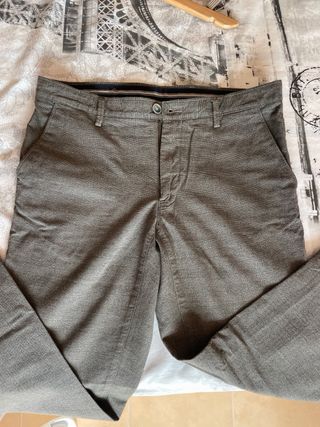Pantalón Massimo Dutti Príncipe de Gales Marrón
