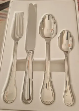 Set 4 cubiertos acero inoxidable