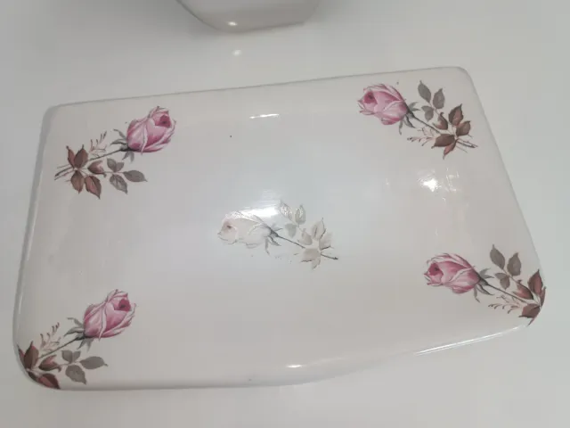 Set di 2 accessori da bagno con fiori in porcellana vintage